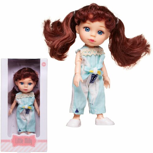 Кукла 16см Малышка-милашка в бирюзовом комбинезоне - Junfa [WJ-30334] кукла малышка лили блондинка с расческой 16см