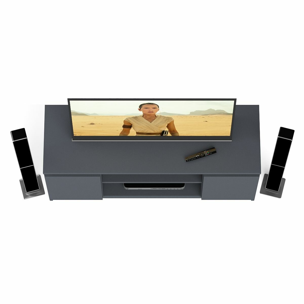 Тумба ТВ Мори МТВ1200.1 цвет графит, ШхГхВ 120,4х41х54,6 см