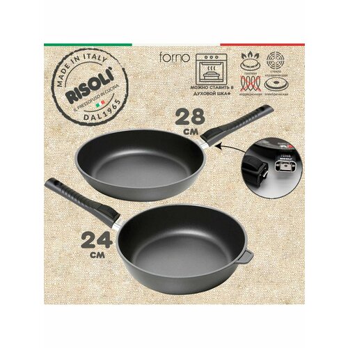 Набор сковород Risoli Forno - антипригарное покрытие, Италия