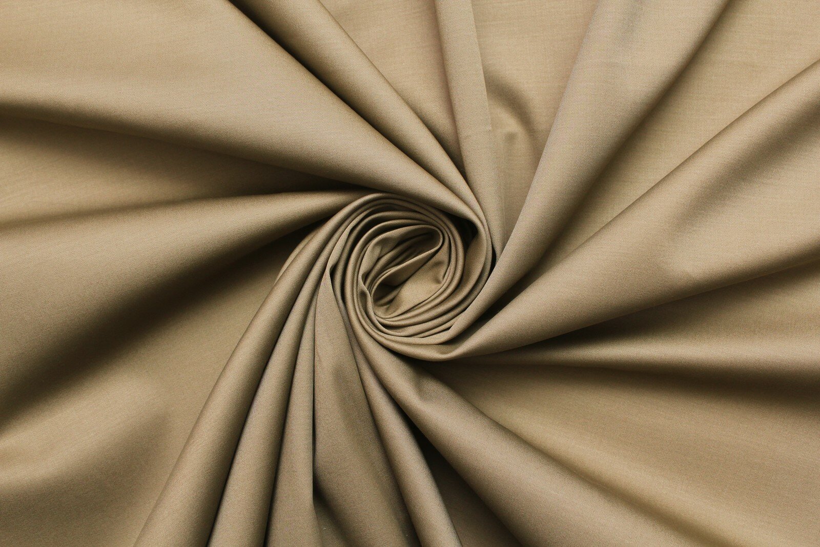 Ткань Хлопок-сатин стрейч тёмно-оливкового цвета, ш148см, 0,5 м