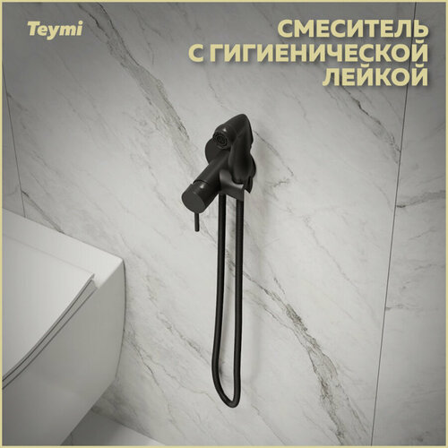 Смеситель с гигиеническим душем Teymi Lina черный матовый T10230 3239₽