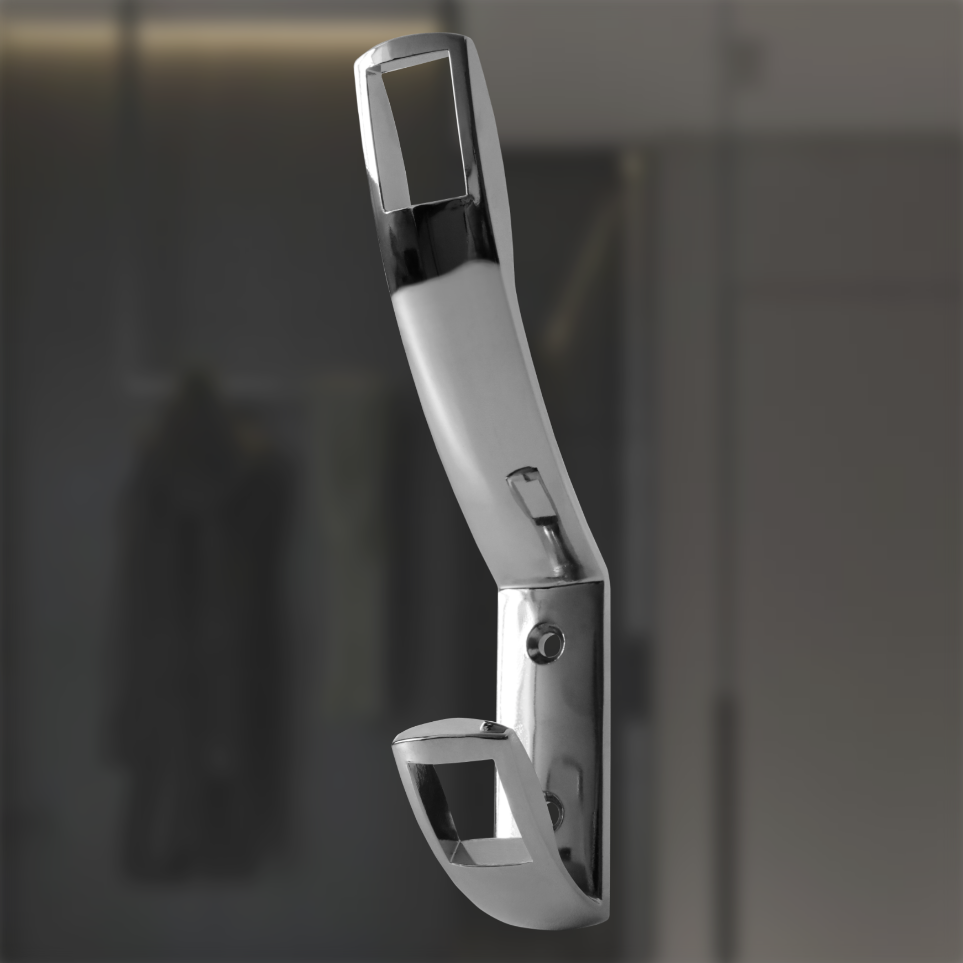 Крючок двухрожковый, хром - 2 шт — фото 1