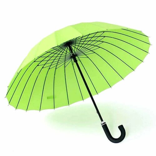 Зонт-трость Mabu, механика, 2 сложения, купол 102 см, 24 спиц, система «антиветер», чехол в комплекте, для женщин, зеленый