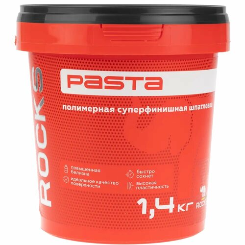 Шпатлевка полимерная суперфинишная Rocks Pasta 1.4 кг vetonit lr pasta brilliant шпаклевка суперфинишная под окраску и обои 18 кг 1024527