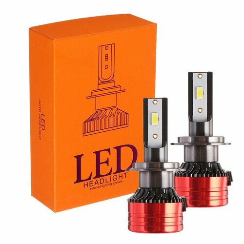 Автолампа светодиодная Н7 12 В 30 Вт 2160 Лм провод 20 см свет белый 2 шт 2302₽