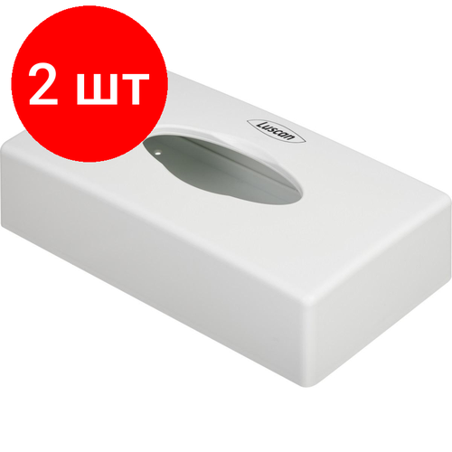Комплект 2 штук Диспенсер для салфеток косметических Luscan пласт белый 0912W 5753₽