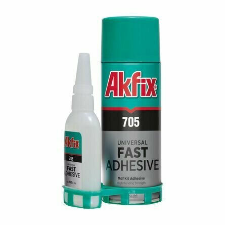 Двухкомпонентный клей AKFIX 705 MDF Kit (Акфикс 705 МДФ Кит) 65 гр клей + 200 мл активатор