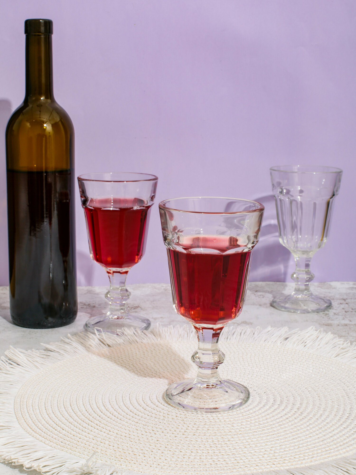 Бокал на ножке/стеклянный фужер "Норд" 200мл, граненый, прозрачный — фото 1