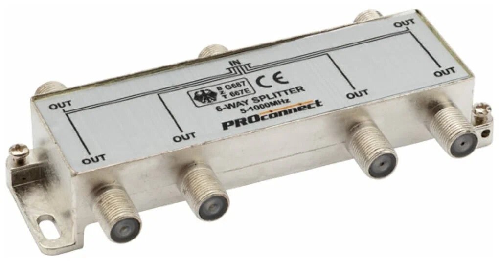 Делитель ТВ PROconnect 05-6024 ТВ х 6 под F разъём 5-1000 МГц