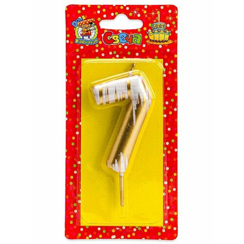 Свеча для торта Шебби шик Цифра 7 золотая С-2516 289₽