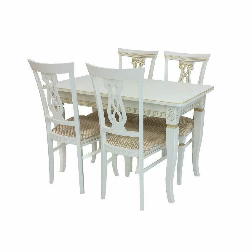 фото Набор мебели для кухни Leset Дакота 1Р+стул Юта, Слоновая кость+патина золото