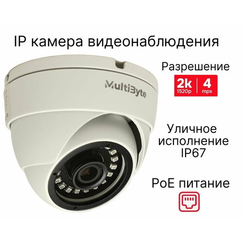 IP видеокамера купольная в металлическом корпусе MultiByte MB-IP428D2-P 4 Мп 479000₽