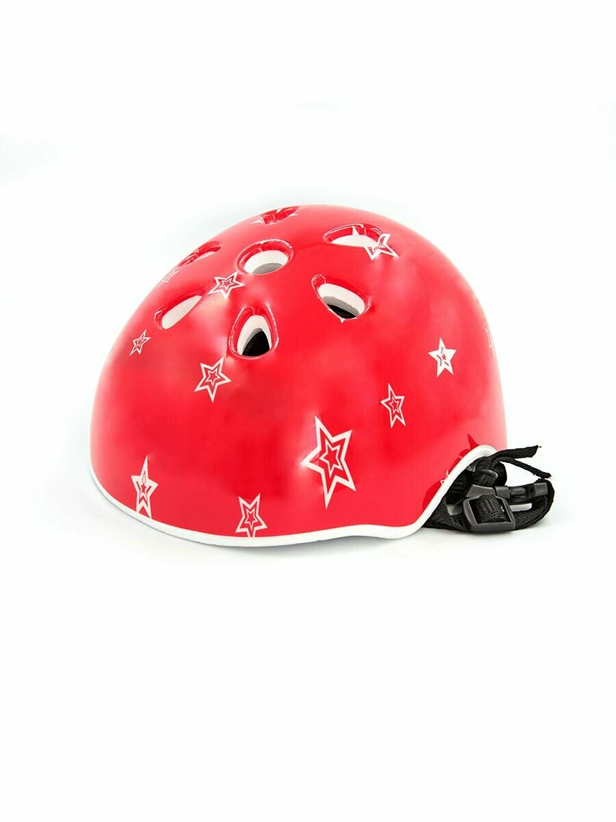 Шлем детский глянцевый M 55 см Звезды красный D26052-KR2