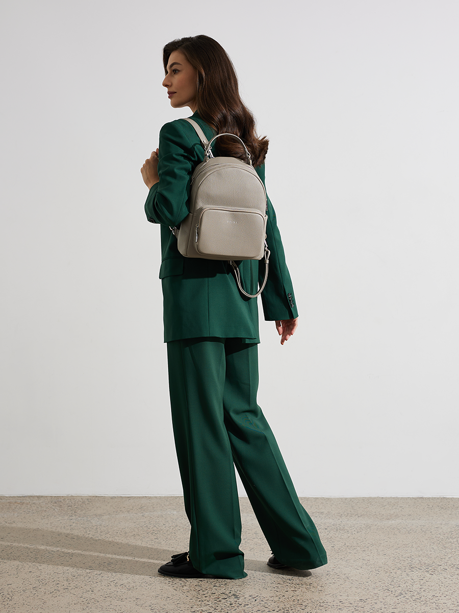 Сумка-рюкзак Afina, фактура зернистая, серый — фото 1