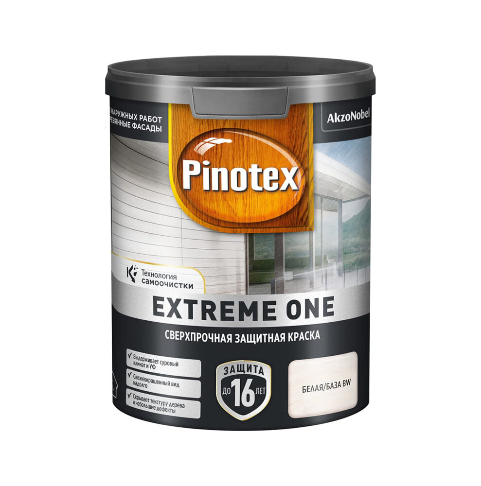 Краска для дерева Pinotex Extreme One BW 0,9 л