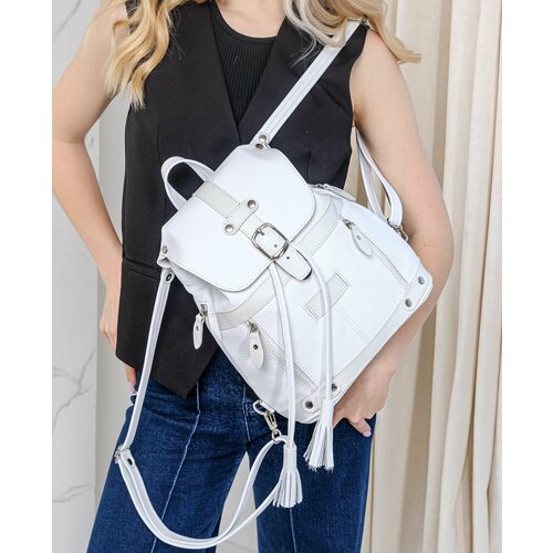 Рюкзак Kalinovskaya, фактура гладкая, зернистая, белый