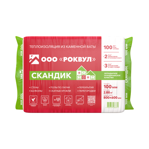 Теплоизоляция Роквул Лайт Баттс Скандик,100 мм теплоизоляция rockwool лайт баттс скандик 800х600х50мм