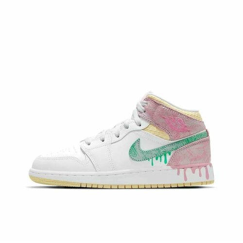 Кроссовки NIKE, размер 38, белый, коралловый кроссовки nike air jordan 1 mid paint drip 38 5eu