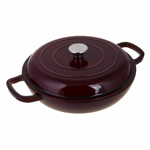 Сотейник с крышкой чугун с эмалированным покрытием 305х6 см 35 л 6828₽