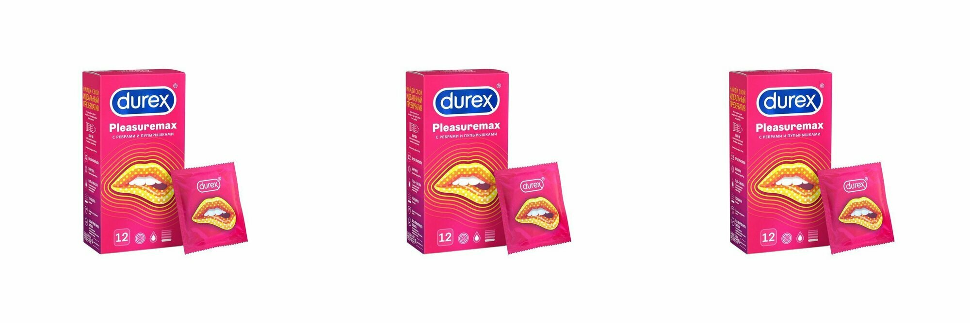 Durex Презервативы Pleasuremax, 12 шт, 3 уп