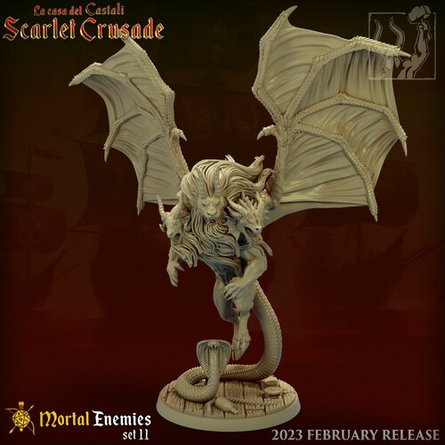 Миниатюра D&D 'Парящая химера' масштаб 32 мм (DnD, Dungeons & Dragons, ДнД, Подземелья и Драконы, Pathfinder)