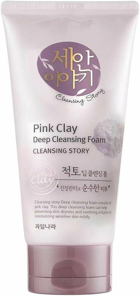 WELCOS Очищающая пенка для умывания лица Cleansing Story Pink Clay Deep Cleansing Foam