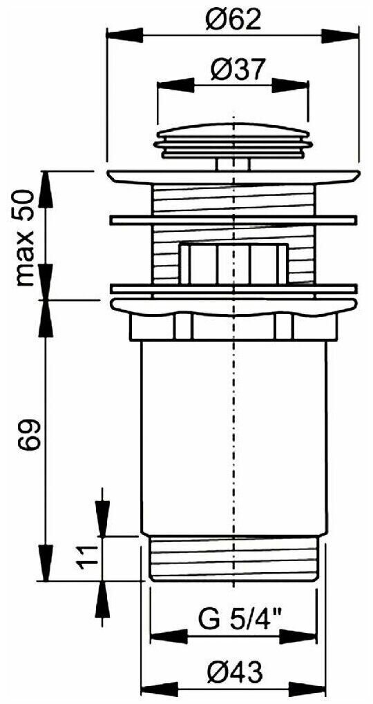 AlcaPlast A391 Донный клапан для раковины — фото 1