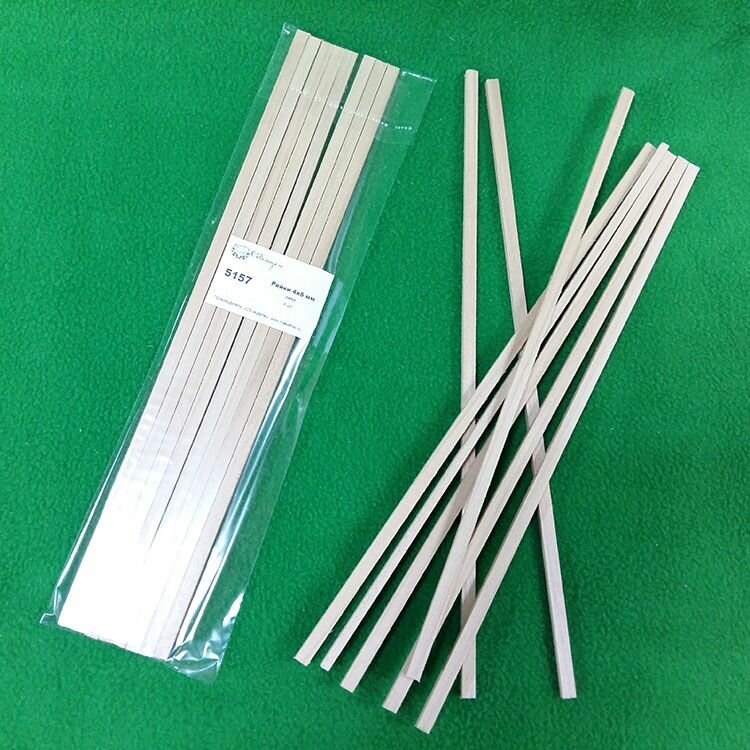 фото СВ Модель 5157 Деревянные рейки для моделизма из липы 4х6 мм (8 шт) длина 30 см