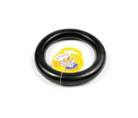 Зооник Игрушка для собак Кольцо цельнорезиновое большое черное, 16 см