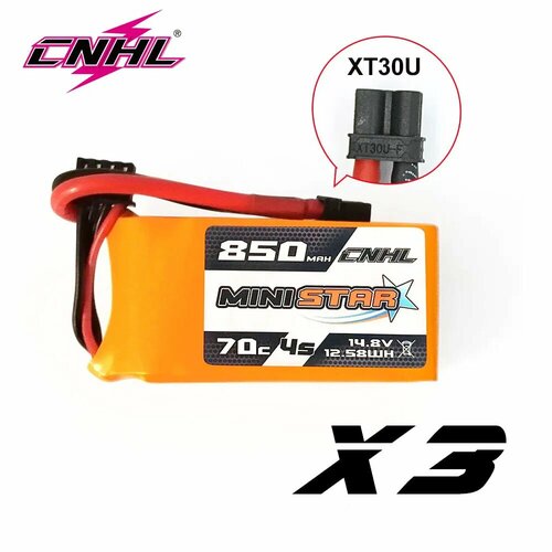 CNHL 14,8 V 4S Lipo аккумулятор 850mAh 70C, с разъемом XT30