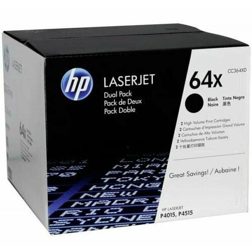 Картриджи 64X CC364XD комплект 2 оригинальных картриджа увеличенной емкости HP Laserjet P4010 P4014 P4015 P4515