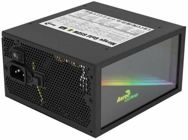 Блок питания Aerocool Mirage Gold 850W 80+Gold, ATX, RGB, 4+4P x2, PCIe 6+2P x3, PATA x4, SATA x8