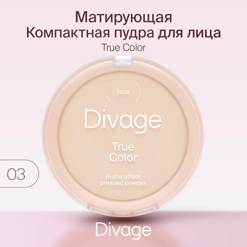 DIVAGE Пудра компактная True color 1 шт. 03 beige 9 г