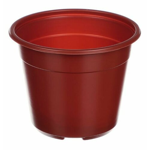 Горшок круглый 1л литьевой, коричневый