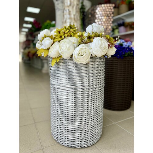 Кашпо Цилиндр 20 литров 55х40 см ротанг цвет Березка 6950₽