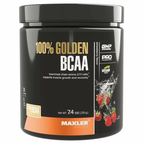 BCAA Maxler 100% Golden, клубника, 210 гр.