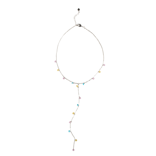 колье veruschka jewelry love с разноцветными фианитами Колье VERUSCHKA JEWELRY, фианит, длина 36 см, серебряный