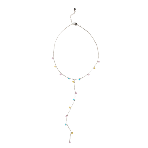 Колье VERUSCHKA JEWELRY, фианит, 16 шт., длина 36 см, серебряный