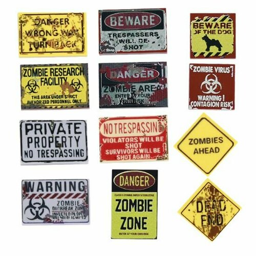 Конструктор зомби апокалипсис детали и плакаты 12 штук / игрушки для мальчиков совместим с датским конструктором Lego