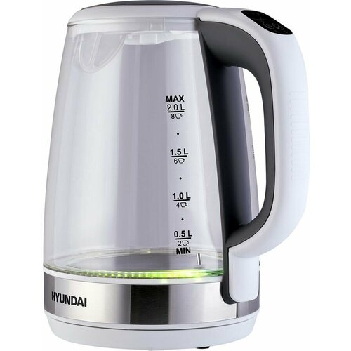 Чайник электрический Hyundai HYK-G8880 2200Вт серый и серебристый 416000₽