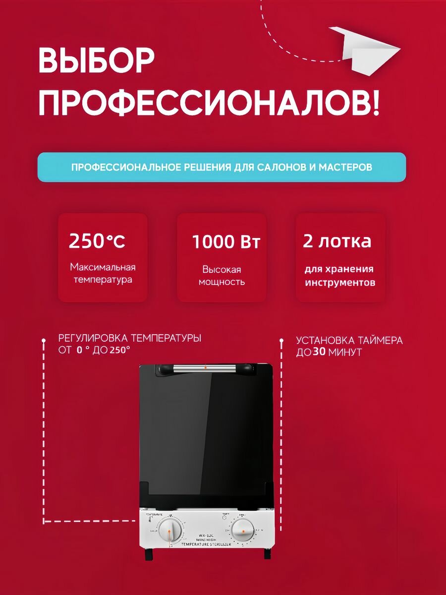 Сухожаровой шкаф для стерилизации маникюрных инструментов WX12CS — фото 1