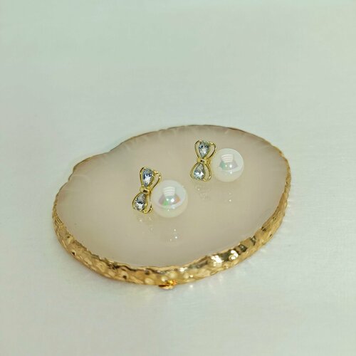 Серьги , искусственный камень, размер 20 мм, бесцветный