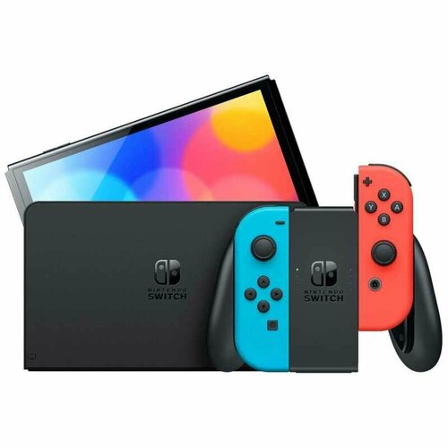 nintendo switch oled прошитая игровая приставка 256 gb белая Игровая приставка Nintendo Switch OLED Blue/Red (HEG-S-KABAA)