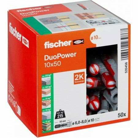 Дюбель универсальный Fischer DuoPower 10 x 50 535456 (50 шт)