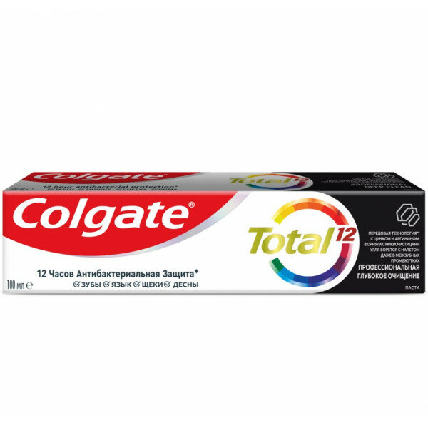 - Зубная паста Colgate Total 12 Глубокое Очищение с древесным углем 75 мл