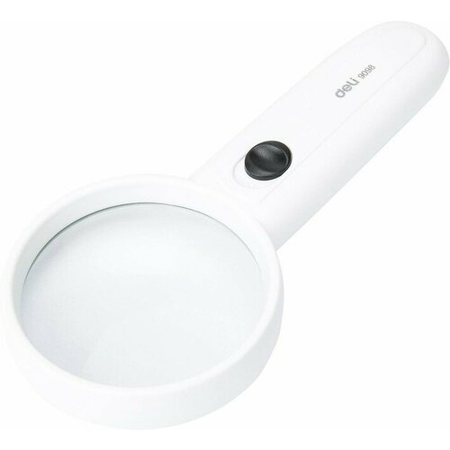 Лупа офисная Deli E9098 d60мм x35 LED подсветка белый упак блистер 1350₽