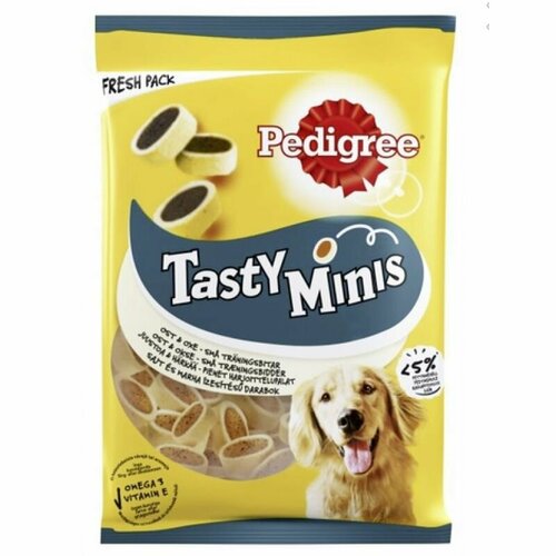 Лакомство для взрослых собак Pedigree Tasty Minis, ароматные кусочки с говядиной,140г лакомство для щенков pedigree ароматные кусочки с курицей 125г