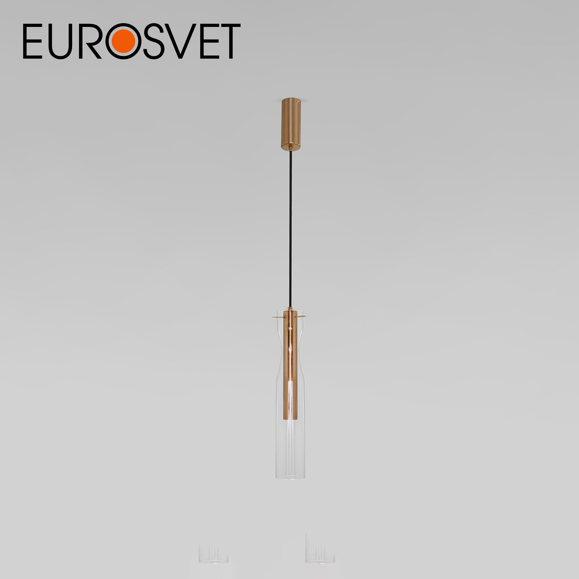 Подвесной светильник светодиодный со стеклянным плафоном Eurosvet Swan 50253/1 LED, 4000 К, латунь, IP20