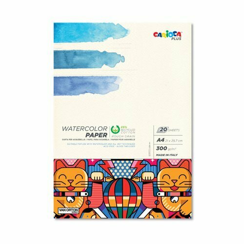 Альбом для рисования акварелью Carioca Plus 300 гм2 A4 30см 20л шероховатая 1500₽