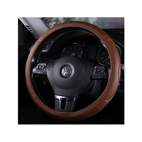 Оплетка на руль из экокожи, коричневый №5